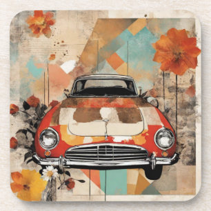 Retro car beverage coaster