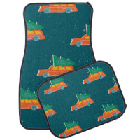 Retro Car Christmas Tree Pattern