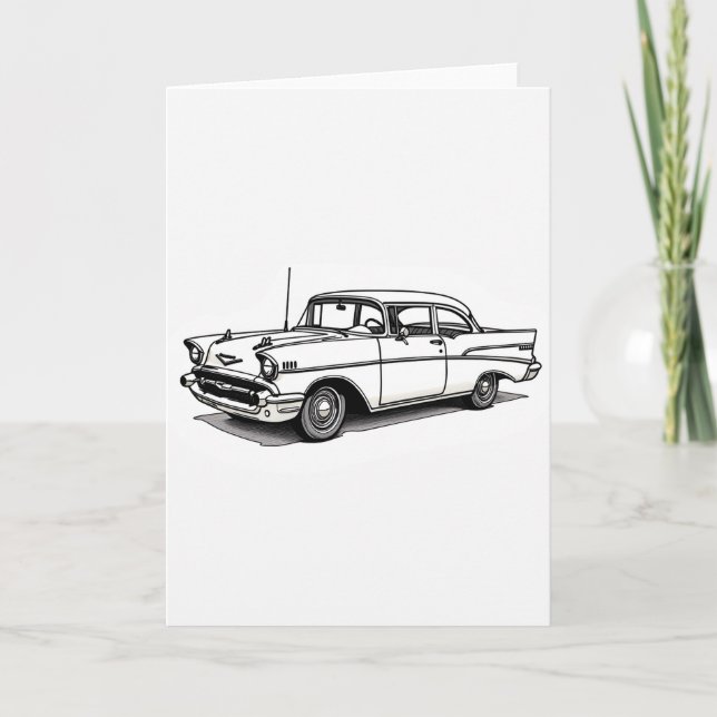 Retro Car Fathers Day Card (Front)