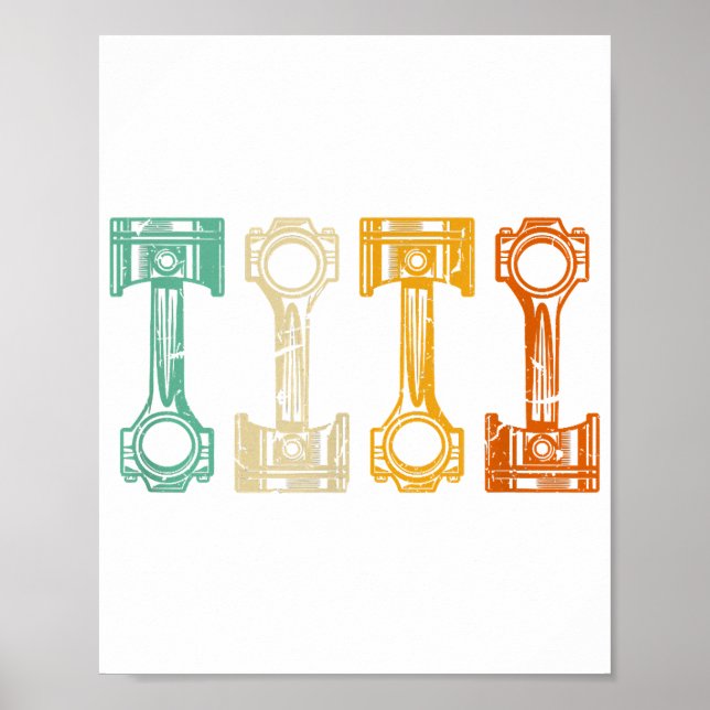 Retro Car Mechanic Vintage Tuner Poster (Front)