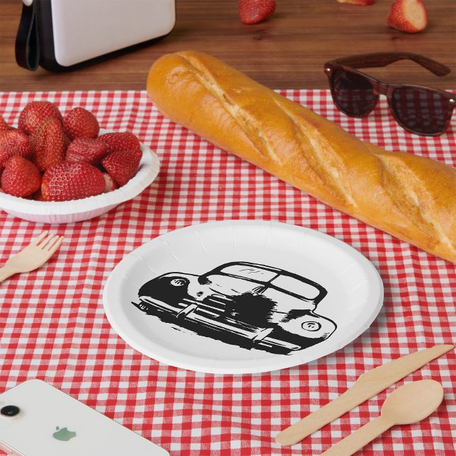 Retro Car Paper Plates (Creator Uploaded)