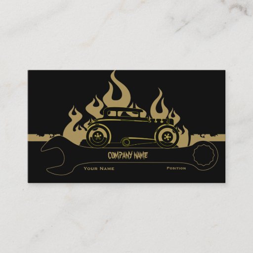 Customizable Retro Car Service Business Card