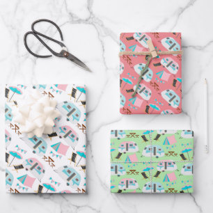 Retro Caravan Camping Cute P Wrapping Paper Sheets