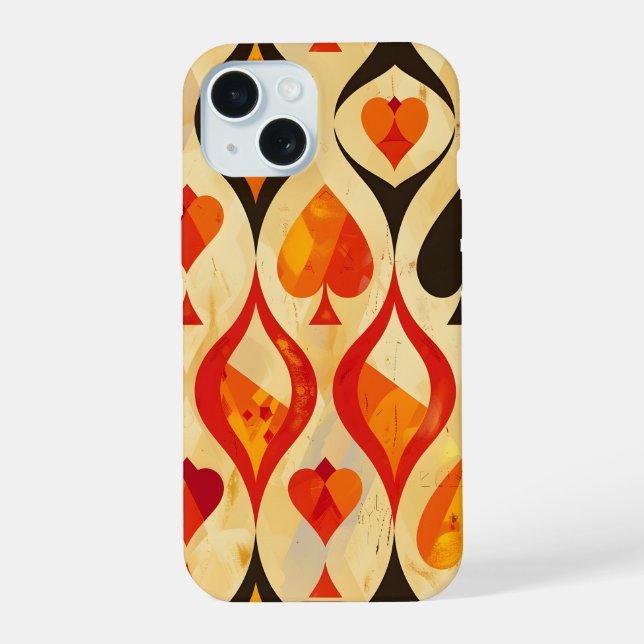 Retro Card Suits Iphone Case (Back)