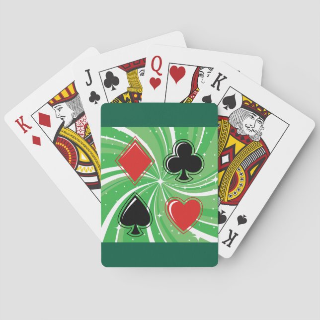 Retro Card Suits Vibrant Red and Black (Back)