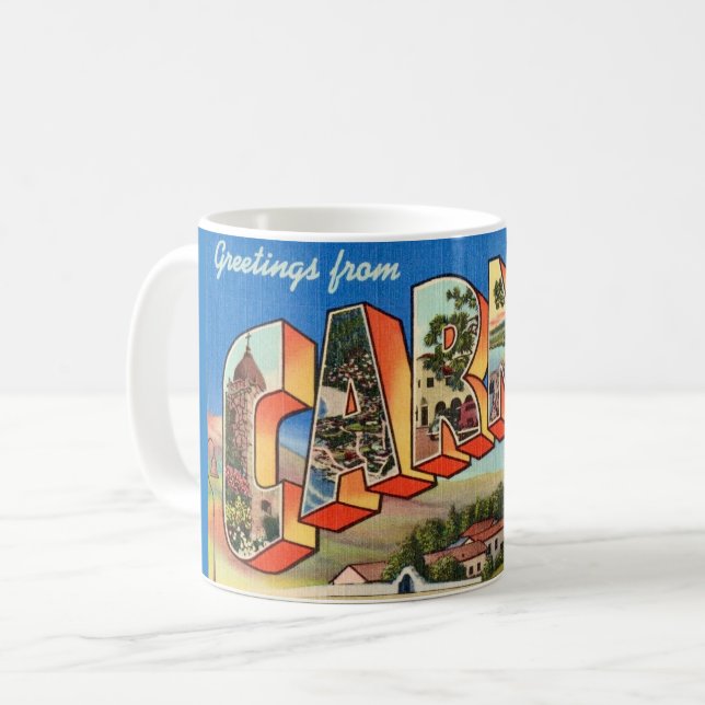 Retro Carmel California Greeting Mug (Front Left)