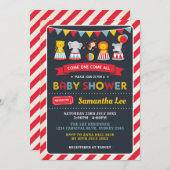 Retro Carnival Circus Animals Baby Shower Invite (Front/Back)