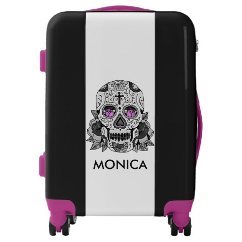 Retro Carnival Steampunk Sugar Skull Personalized Luggage