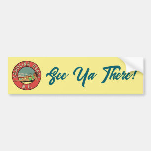 Retro Carolina Beach Roundel Bumper Sticker