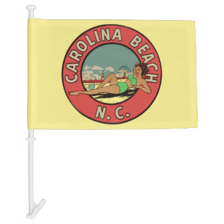 Retro Carolina Beach Roundel Car Flag