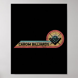 Retro Carom Billiards Vintage Player Film Strip Poster