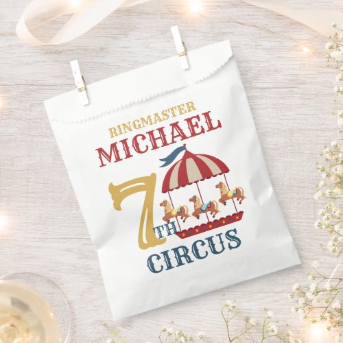 Retro Carousel Circus Carnival Birthday Favor Bags