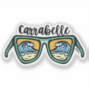 Retro Carrabelle Beach both sides artwork. T-Shirt Sticker