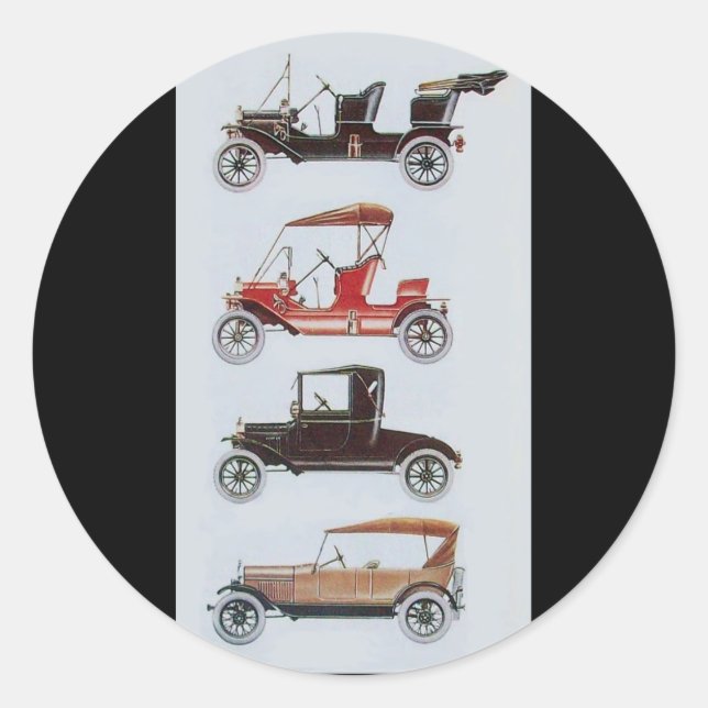 RETRO CARS 2- Auto repair automotive brown Classic Round Sticker (Front)