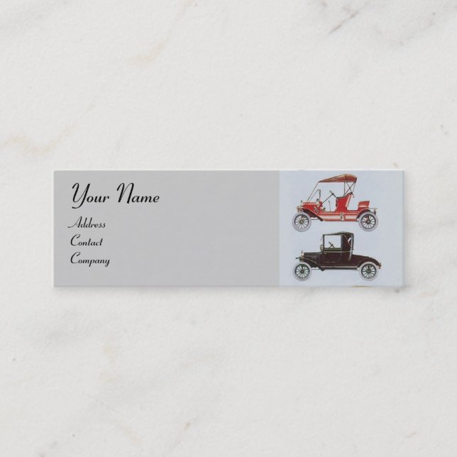 RETRO CARS 2- Auto repairs, automotive Mini Business Card (Front)