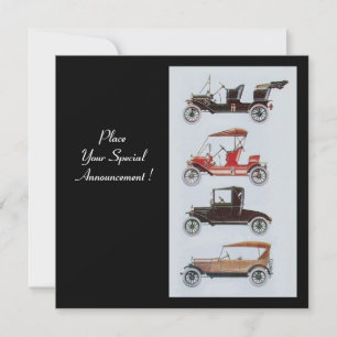 RETRO CARS 2 , AUTO RESTORATION ,blue white black Announcement