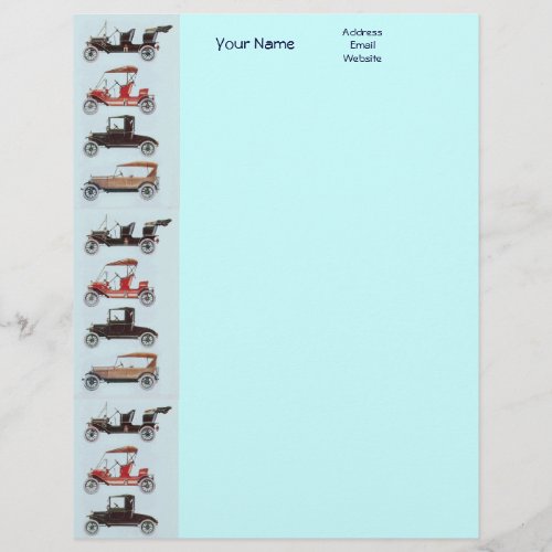 RETRO CARS 2 AUTO RESTORATION grey red black blue Letterhead