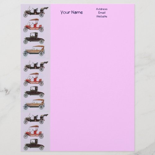 RETRO CARS 2 AUTO RESTORATION grey red black pink Letterhead