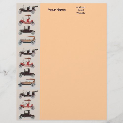 RETRO CARS 2 AUTO RESTORATION grey red black pink Letterhead