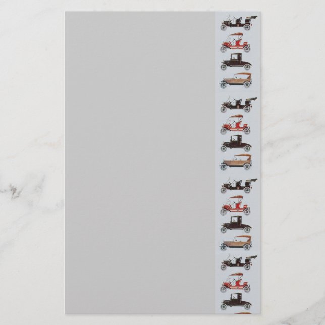 RETRO CARS 2  AUTO RESTORATION grey red black Stationery (Front)