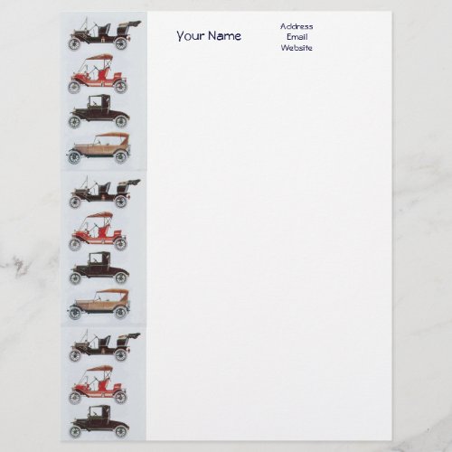 RETRO CARS 2 AUTO RESTORATION grey red black white Letterhead