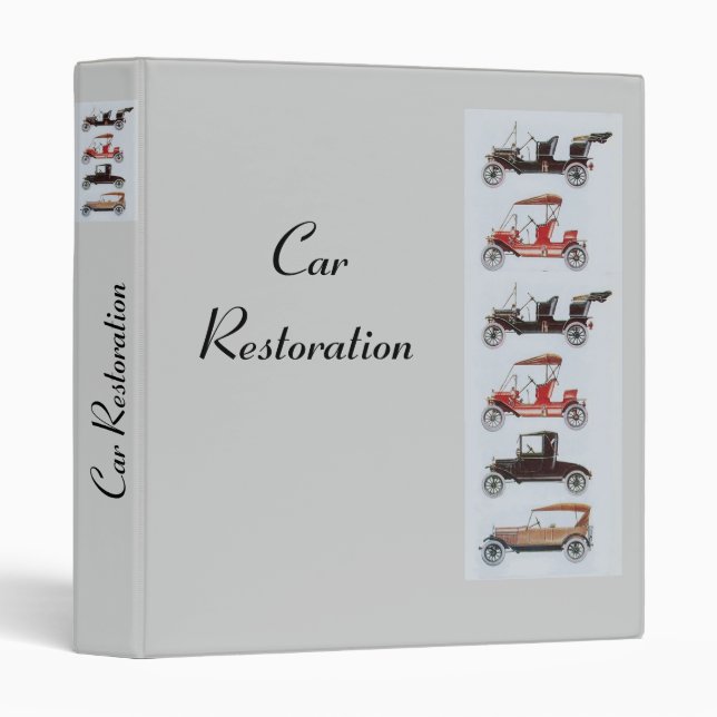 RETRO CARS 2  RESTORATION 3 RING BINDER (Front/Spine)