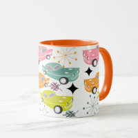 Retro Cars Atomic Starburst Modern Mid Century