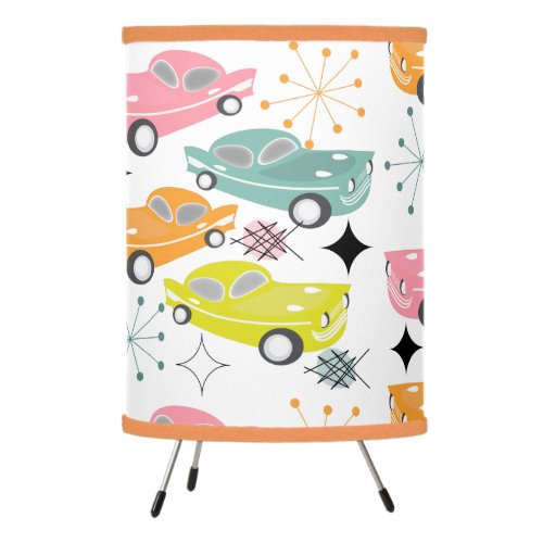 Retro Cars Atomic Starburst Modern Mid Century Tripod Lamp