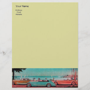RETRO CARS - Auto repair automotive ,blue yellow Letterhead