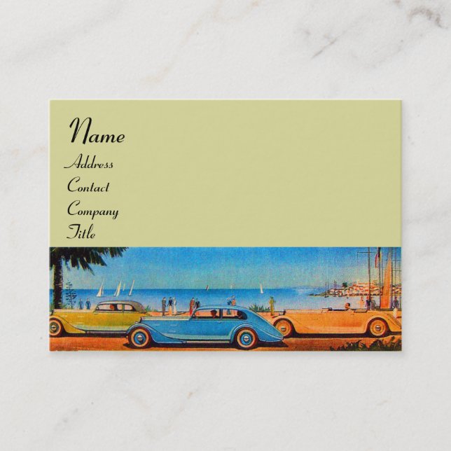 RETRO CARS - Auto repair automotive Business Card (Front)