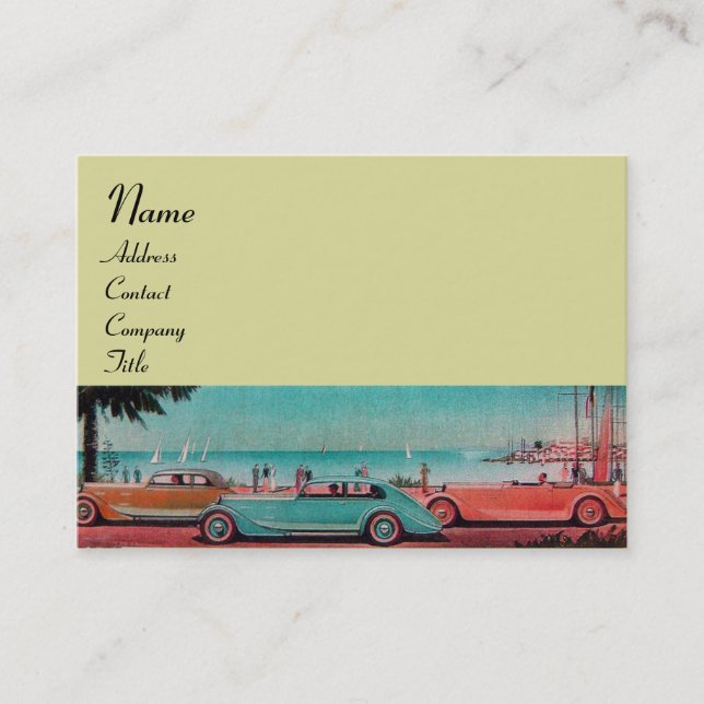 RETRO CARS - Auto repair automotive Business Card (Front)