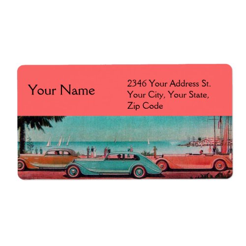 RETRO CARS _ Auto repair automotive  pink Label