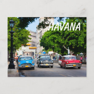 Retro cars on the Havana street Postcard