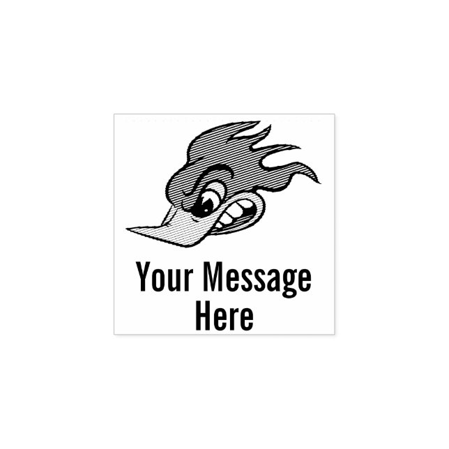 Retro Cartoon Bird Wood Art Stamp (Imprint)