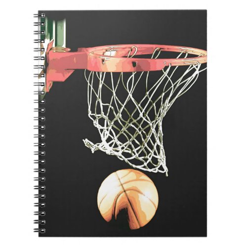 Retro Cartoon Comic Effect Basketball Notebook