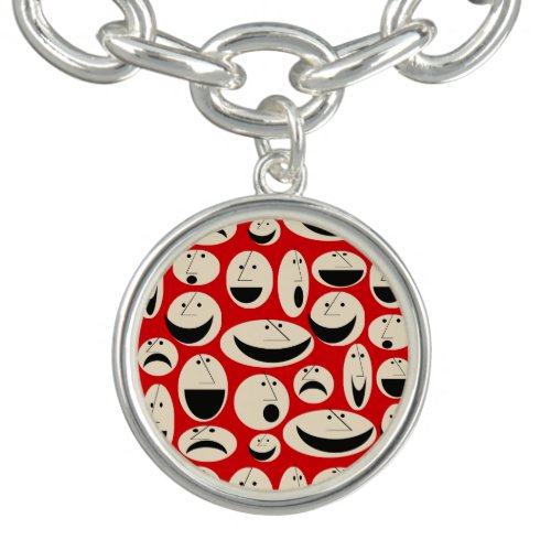 Retro Cartoon Faces Pattern Charm Bracelet