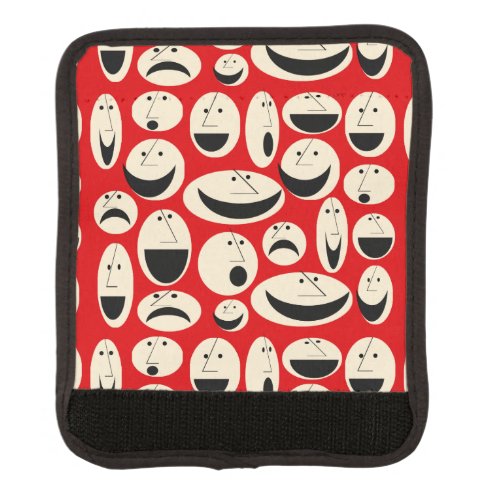 Retro Cartoon Faces Pattern Luggage Handle Wrap