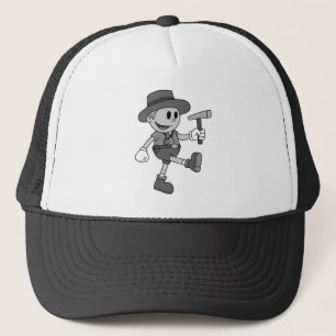 Retro Cartoon Geologist Print Trucker Hat