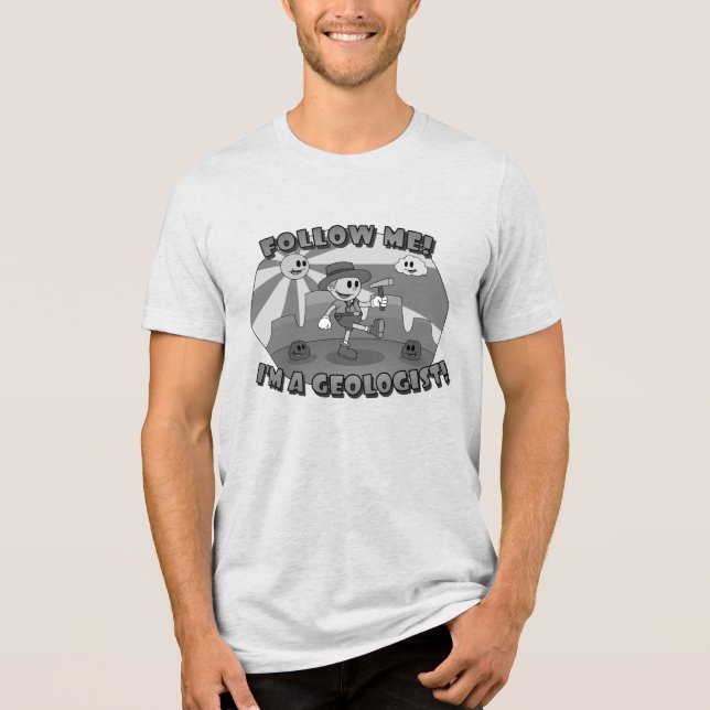 Retro Cartoon Geologist Tri-Blend Shirt (Front)