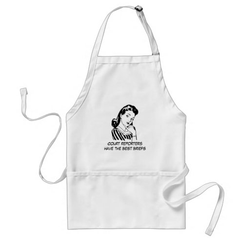 Retro Cartoon Woman Court Reporting Funny Quote Adult Apron