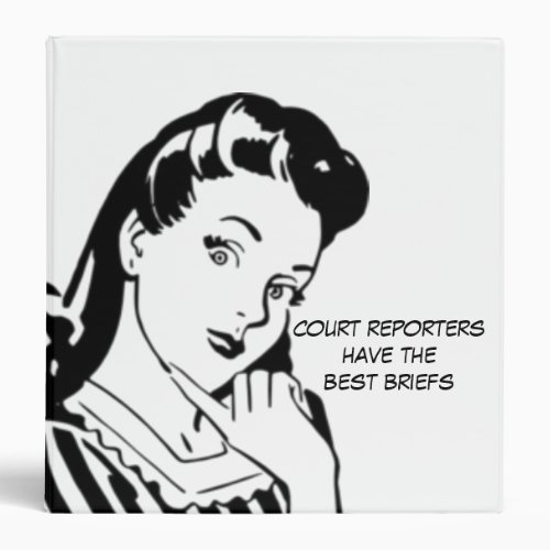 Retro Cartoon Woman Court Reporting Funny Quote Binder