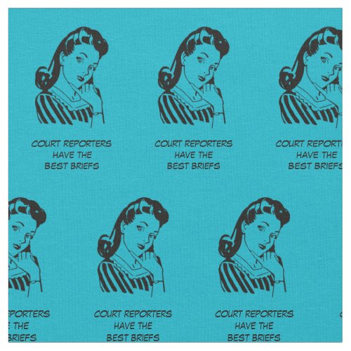 Retro Cartoon Woman Court Reporting Funny Quote Fabric
