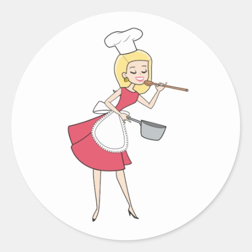 Retro Cartoon Woman Sticker