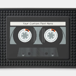 Retro Casette Tape custom text Bar Mat