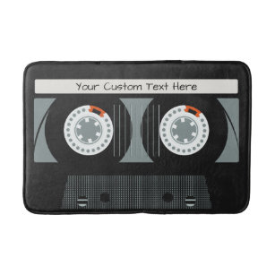 Retro Casette Tape custom text Bath Mat