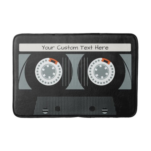 Retro Casette Tape custom text Bath Mat