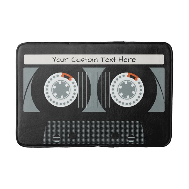 Retro Casette Tape custom text Bath Mat (Front)