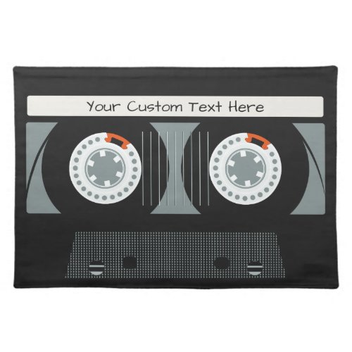 Retro Casette Tape custom text Cloth Placemat