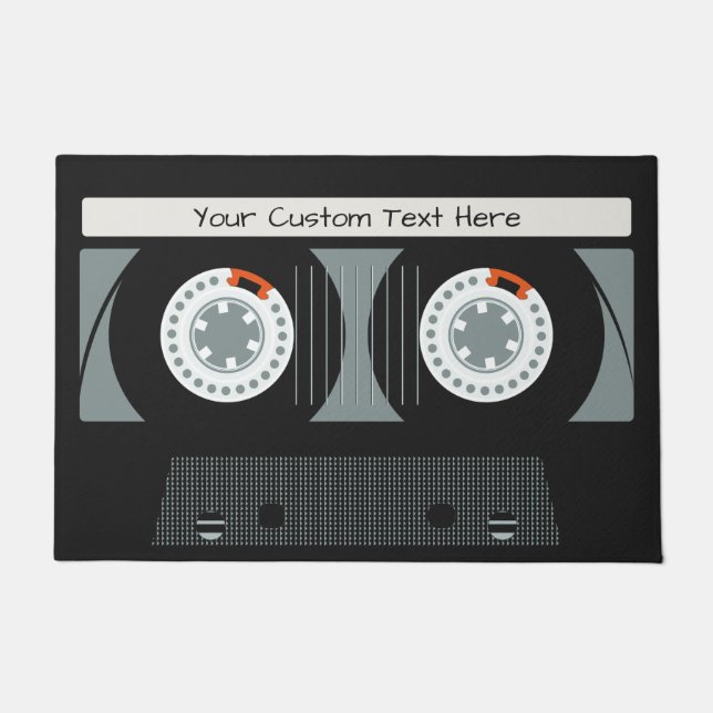 Retro Casette Tape custom text Doormat (Front)