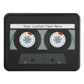 Retro Casette Tape Custom Text Hitch Cover by PizzaRiia at Zazzle